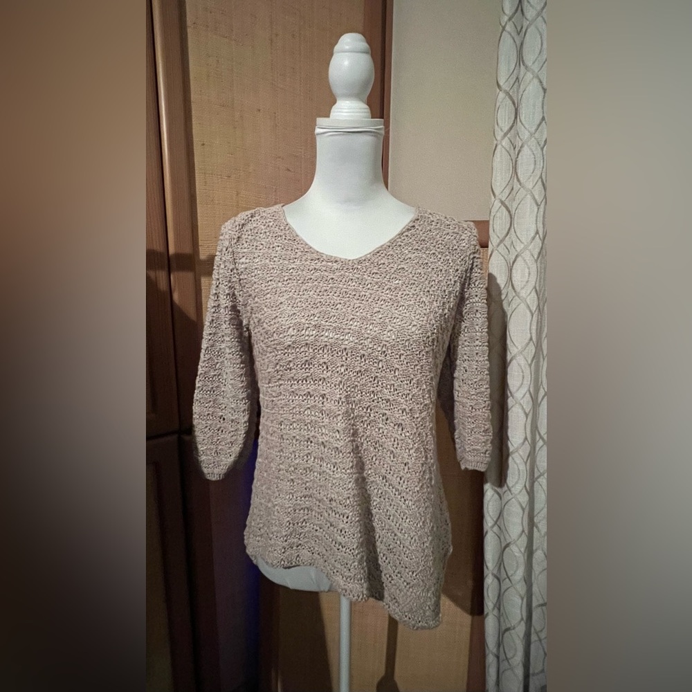 Alfani knit Asymmetrical 3/4 Sleeve Sweater Size S